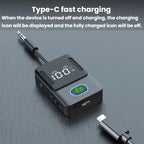 Bluetooth 5.3 Audio Adapter Car Bluetooth Transmitter Receiver AUX Wireless Audio Converter