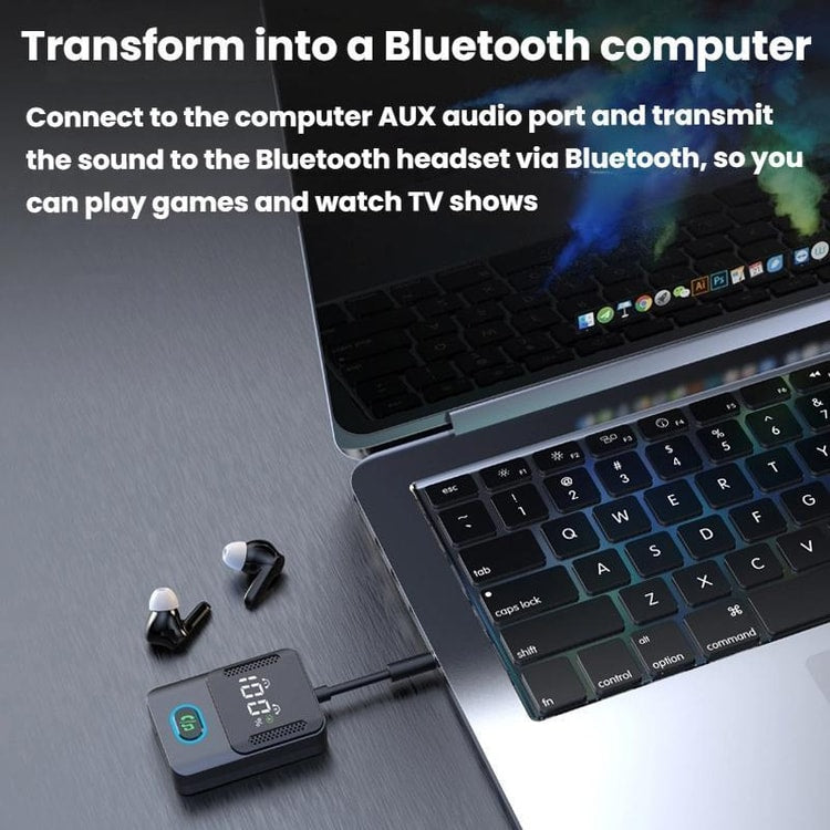 Bluetooth 5.3 Audio Adapter Car Bluetooth Transmitter Receiver AUX Wireless Audio Converter