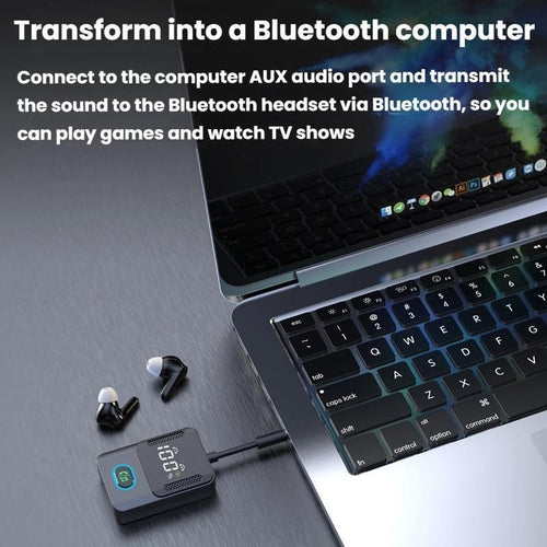 Bluetooth 5.3 Audio Adapter Car Bluetooth Transmitter Receiver AUX Wireless Audio Converter