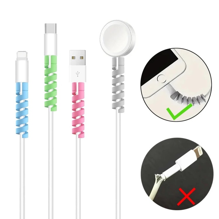 Silicone Spiral Cable Protector for USB Charger Data Cables Phone Mouse Earphone Cord Saver Cover