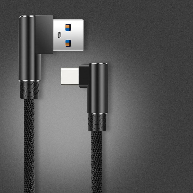 Type C USB Cable Elbow Fast Charging Data Wire High Speed Quick Charge Charger Cord