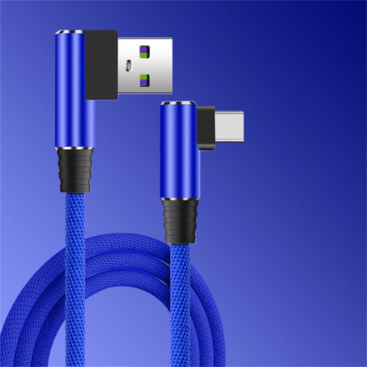 Type C USB Cable Elbow Fast Charging Data Wire High Speed Quick Charge Charger Cord