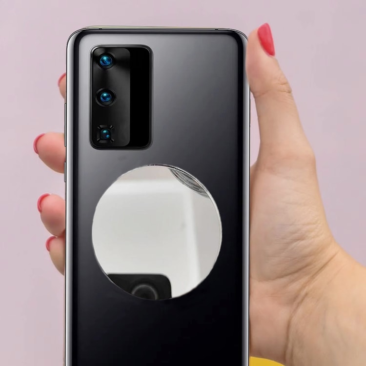 DIY Self-Adhesive Mobile Phone Case Lens Sticker - Portable Makeup Mirror Decal for Smartphones