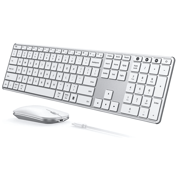 Multi-Device Bluetooth Keyboard & Mouse Combo, Seenda Rechargeable Slim Wireless Set for Win/Mac, Laptop, Tablet, PC