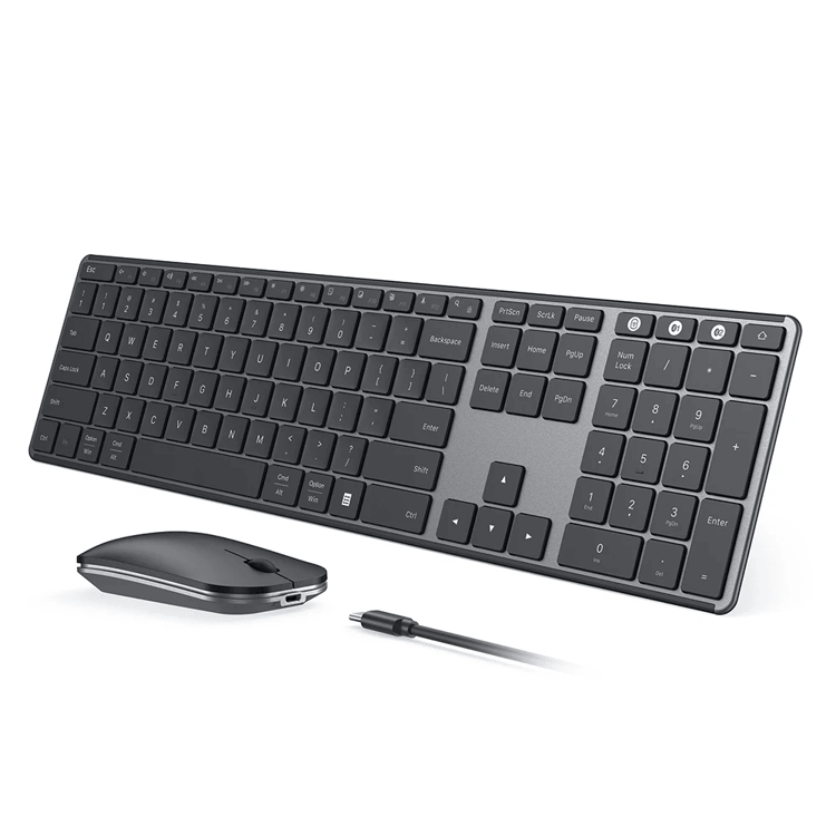 Multi-Device Bluetooth Keyboard & Mouse Combo, Seenda Rechargeable Slim Wireless Set for Win/Mac, Laptop, Tablet, PC